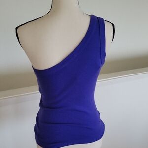 Michael Stars One-Shoulder Purple Tank Top